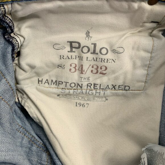 Polo Ralph Lauren Jeans Men 34x29” Blue Wash Cotton Hampton Relaxed Straight - Picture 11 of 15